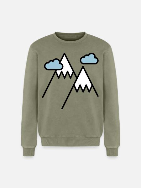 Der Berg ruft - Relaxed Unisex Premium Acid-Washed Sweatshirt - Grün Acid Wash