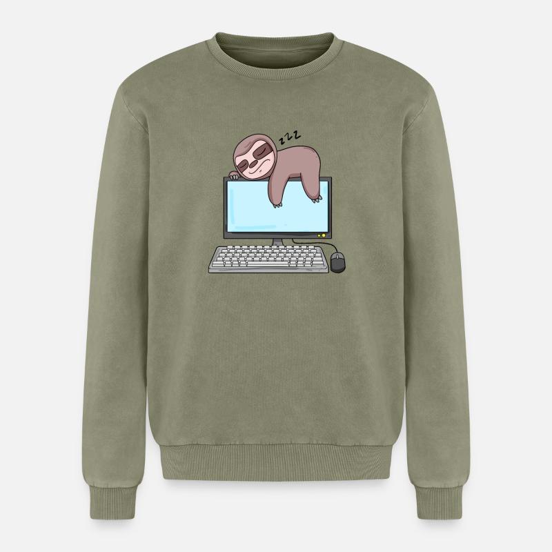 Computer Nerd Programmierer Geschenk - Relaxed Unisex Premium Acid-Washed Sweatshirt - Grün Acid Wash