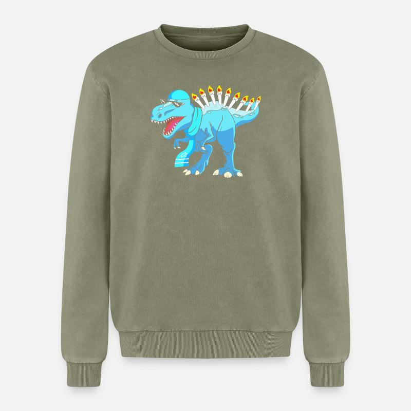 Hanoukka Hanoukka Hanoukka - Sweatshirt unisexe Premium acid-wash en coton - vert délavé acide