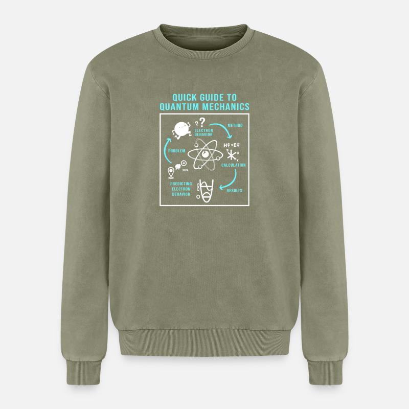 Quantum Physics Quantum Physics Quantum Leap - Relaxed Unisex Premium Acid Washed Sweatshirt - acid washed green