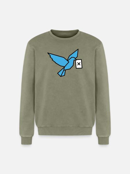 Brieftaube Wahlzettel Vogel Bunt - Relaxed Unisex Premium Acid-Washed Sweatshirt - Grün Acid Wash