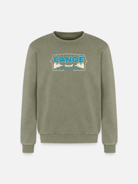 Canoeing on Sylvester Lake - Relaxed Unisex Premium Acid Washed Sweatshirt - acid washed green