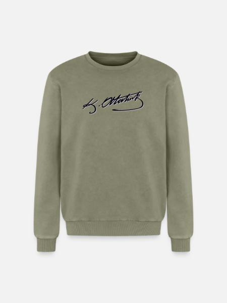 Mustafa Kemal Atatürk imza - Relaxed Unisex Premium Acid-Washed Sweatshirt - Grün Acid Wash