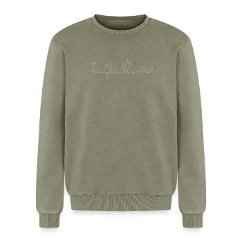 Katze Katze Katze - Relaxed Unisex Premium Acid-Washed Sweatshirt - Grün Acid Wash - Vorne - AI Model Female 172 dark (172cm) & AI Model Male 178 light (178cm)