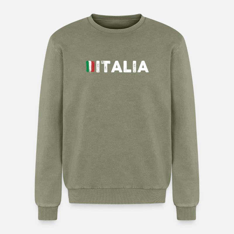 request_image_needed - Sweatshirt unisexe Premium acid-wash en coton - vert délavé acide
