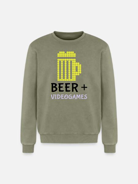 Pixel-Bier-Videospiele - Relaxed Unisex Premium Acid-Washed Sweatshirt - Grün Acid Wash