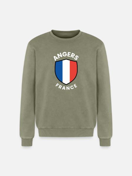 Angers France Shield Emblem - Relaxed Unisex Premium Acid Washed Sweatshirt - acid washed green
