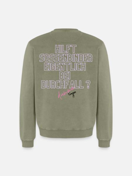 Durchfall Humor Neontext - Relaxed Unisex Premium Acid-Washed Sweatshirt - Grün Acid Wash