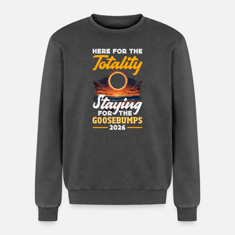 Solar eclipse 2026, August 12 - Relaxed Unisex Premium Acid Washed Sweatshirt - acid washed black