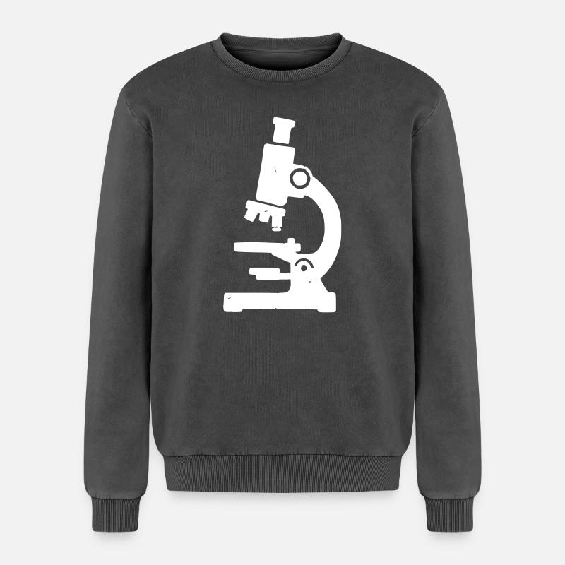 Microscope Stamp Texture - Relaxed Unisex Premium Acid Washed Sweatshirt - acid washed black
