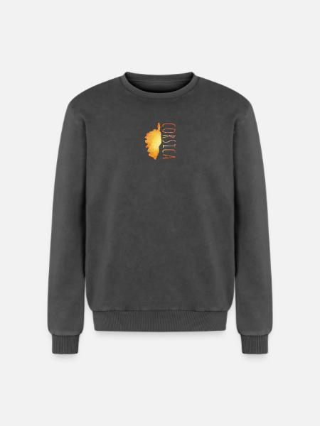Corse - Sweatshirt unisexe Premium acid-wash en coton - noir délavé acide