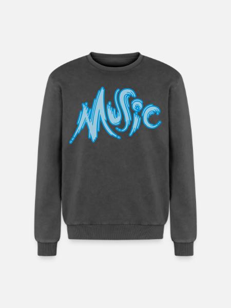 Music - Relaxed Unisex Premium Acid-Washed Sweatshirt - Schwarz Acid Wash