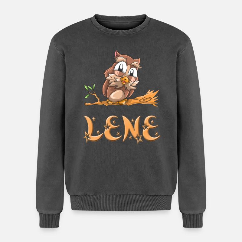 Eule Lene - Relaxed Unisex Premium Acid-Washed Sweatshirt - Schwarz Acid Wash