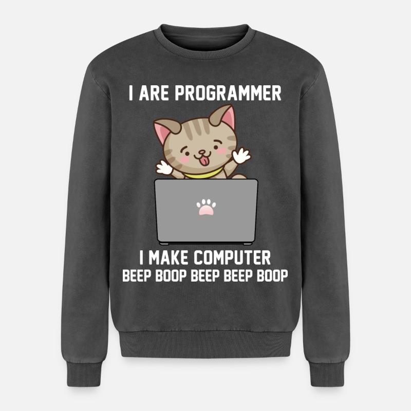 Programmierer - Relaxed Unisex Premium Acid-Washed Sweatshirt - Schwarz Acid Wash