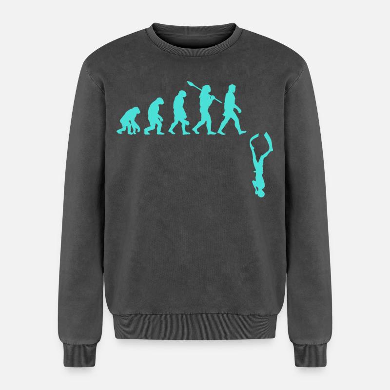 Évolution de l’apnée - Sweatshirt unisexe Premium acid-wash en coton - noir délavé acide