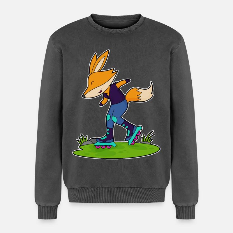 Fuchs Inline skating Inline skates - Relaxed Unisex Premium Acid Washed Sweatshirt - acid washed black