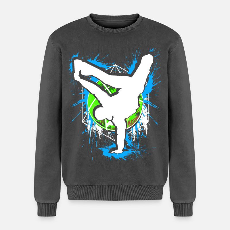 Breakdance - Breakdancer - Breakdancing - BBoy - Relaxed Unisex Premium Acid-Washed Sweatshirt - Schwarz Acid Wash