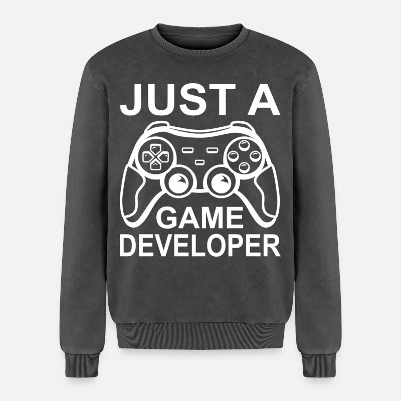 Funny game developer - Relaxed Unisex Premium Acid Washed Sweatshirt - acid washed black