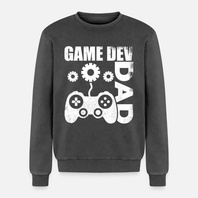Game Developer Dad - Relaxed Unisex Premium Acid Washed Sweatshirt - acid washed black