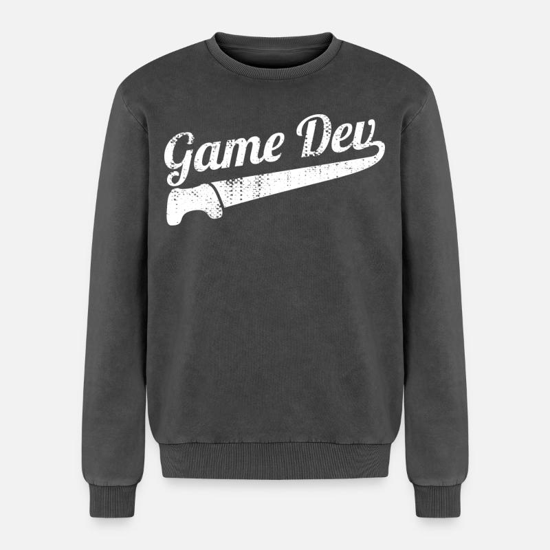 Game Developer - Relaxed Unisex Premium Acid Washed Sweatshirt - acid washed black