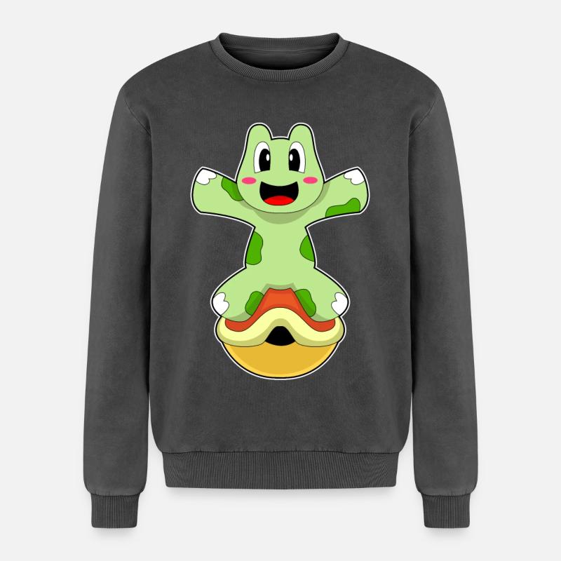 Turtle without shell - Relaxed Unisex Premium Acid Washed Sweatshirt - acid washed black