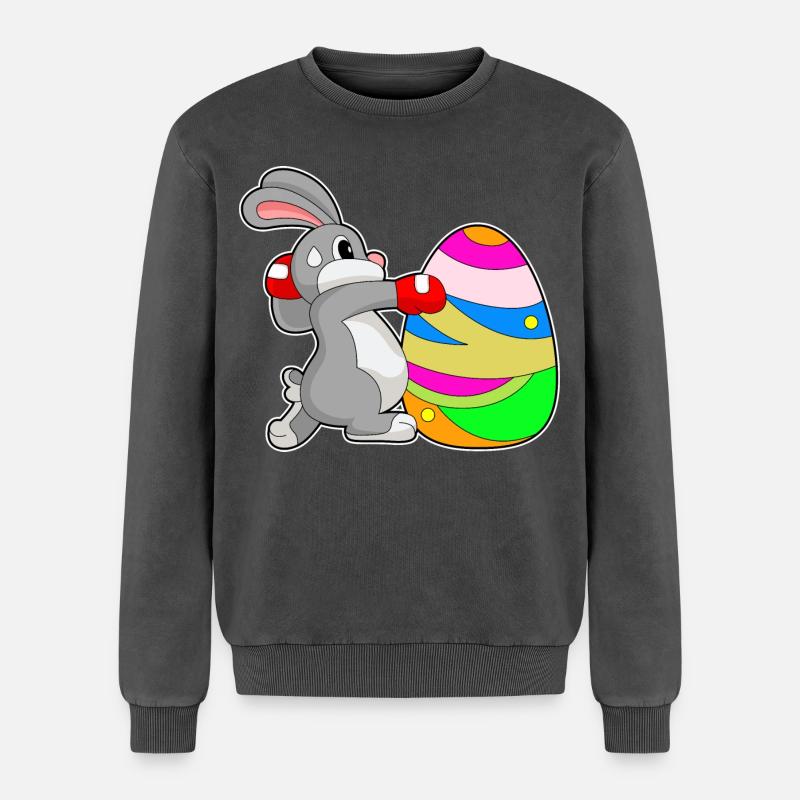 Bunny Easter Boxes - Relaxed Unisex Premium Acid Washed Sweatshirt - acid washed black