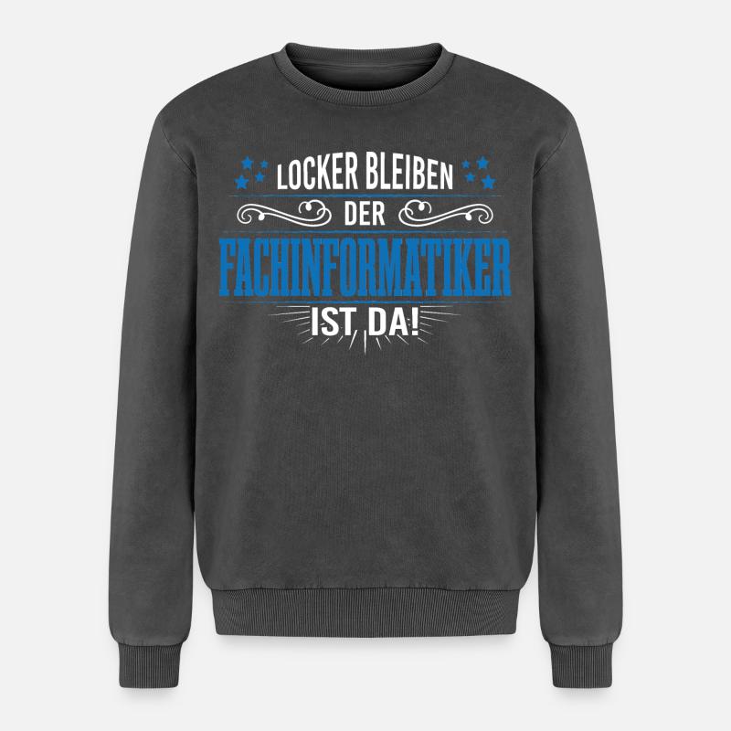Fachinformatiker programmierer support admin - Relaxed Unisex Premium Acid-Washed Sweatshirt - Schwarz Acid Wash