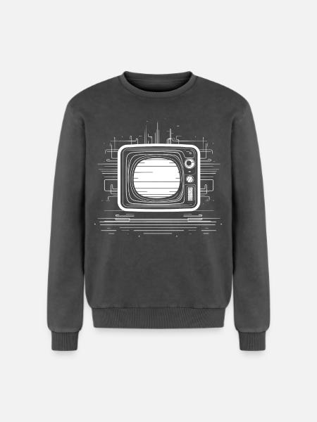 Sketch télévisé à l’ancienne - Sweatshirt unisexe Premium acid-wash en coton - noir délavé acide