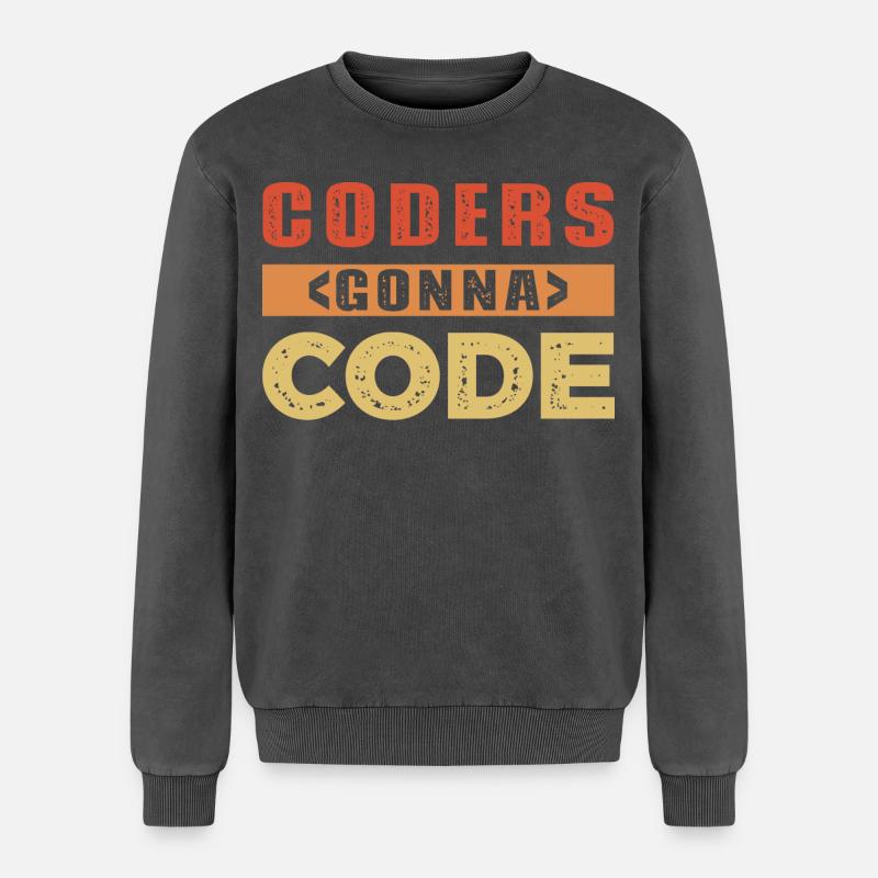 Developer Saying - Relaxed Unisex Premium Acid Washed Sweatshirt - acid washed black