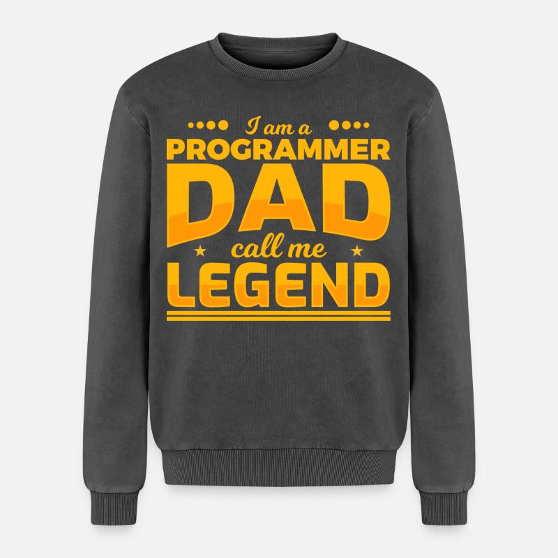 Programmierer Vater - Relaxed Unisex Premium Acid-Washed Sweatshirt - Schwarz Acid Wash