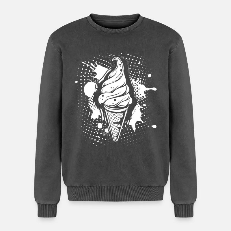 Softeis - Relaxed Unisex Premium Acid-Washed Sweatshirt - Schwarz Acid Wash