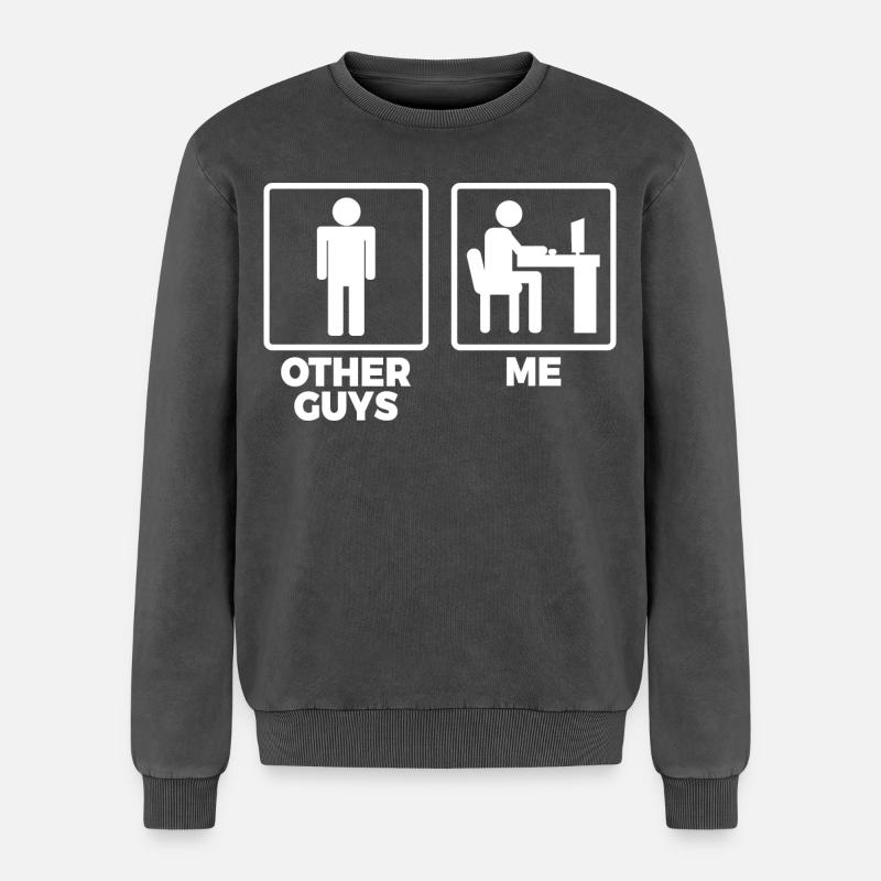 Software Engineer Stick Figures - Relaxed Unisex Premium Acid Washed Sweatshirt - acid washed black
