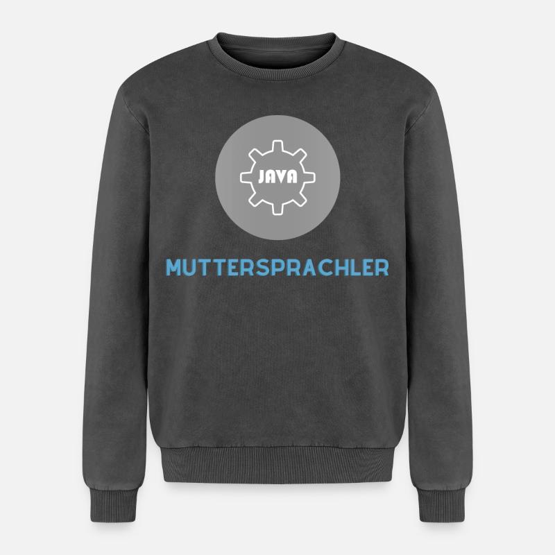 Native speaker: JavaScript Edition - Relaxed Unisex Premium Acid Washed Sweatshirt - acid washed black