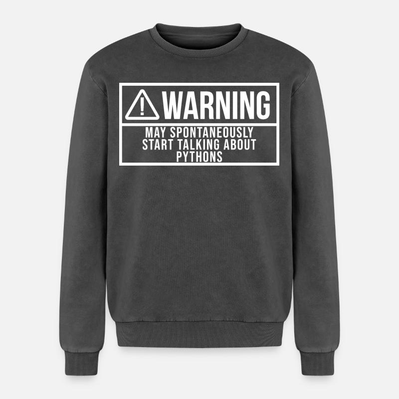 python - Sweatshirt unisexe Premium acid-wash en coton - noir délavé acide