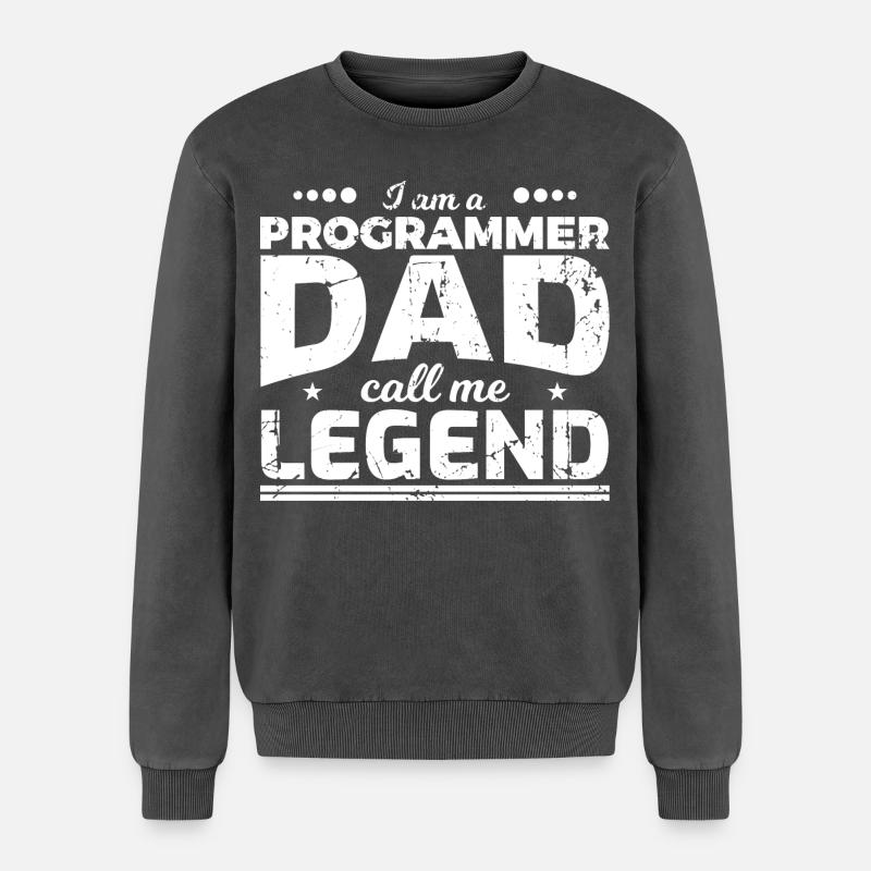 Coder Dad - Relaxed Unisex Premium Acid Washed Sweatshirt - acid washed black