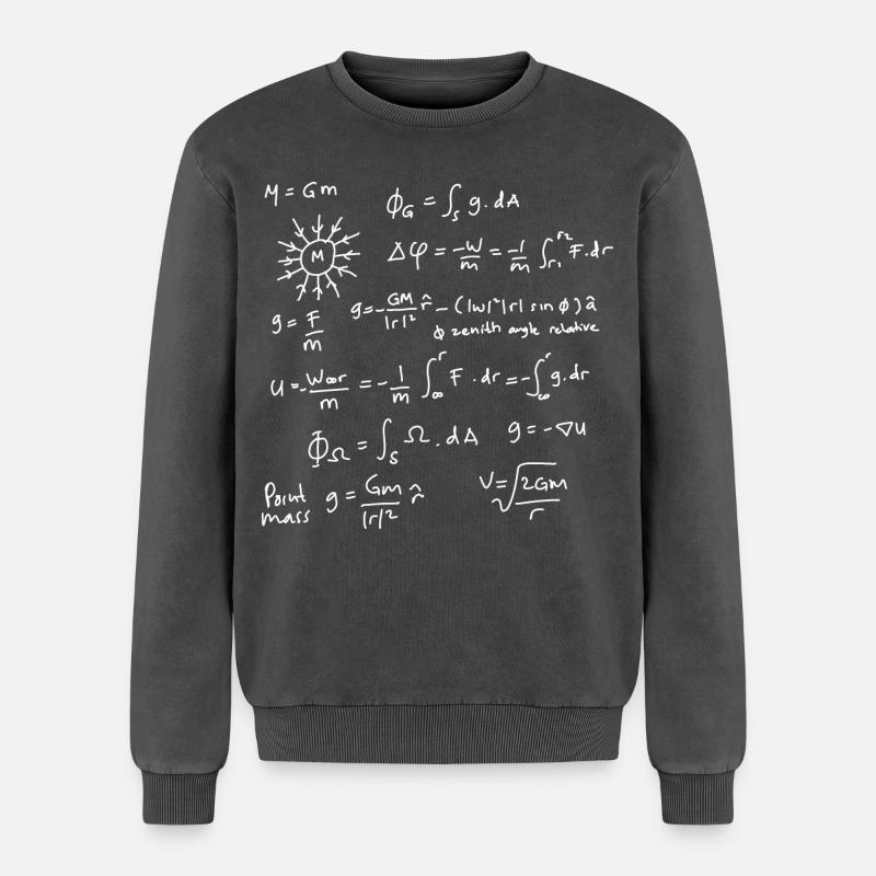 Physics Equations Unleashed - Relaxed Unisex Premium Acid Washed Sweatshirt - acid washed black