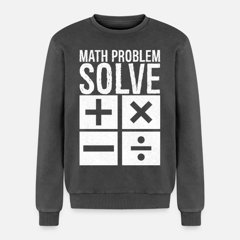 math problem solve - Relaxed Unisex Premium Acid Washed Sweatshirt - acid washed black