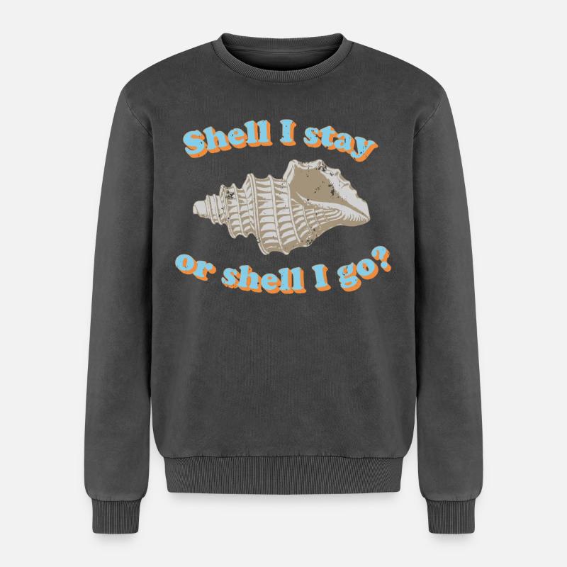 Shell or go? - Relaxed Unisex Premium Acid Washed Sweatshirt - acid washed black