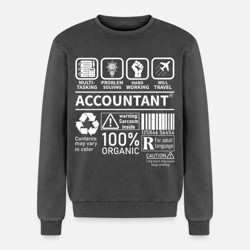 Accountant Multi Tasking Problem Solving - Relaxed Unisex Premium Acid-Washed Sweatshirt - Schwarz Acid Wash