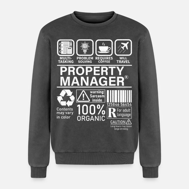 property manager multi tasking problem solving - Relaxed Unisex Premium Acid-Washed Sweatshirt - Schwarz Acid Wash