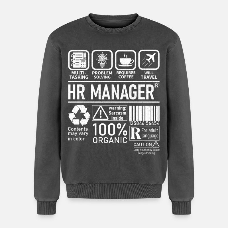 Hr Manager multi tasking problem solving - Relaxed Unisex Premium Acid-Washed Sweatshirt - Schwarz Acid Wash