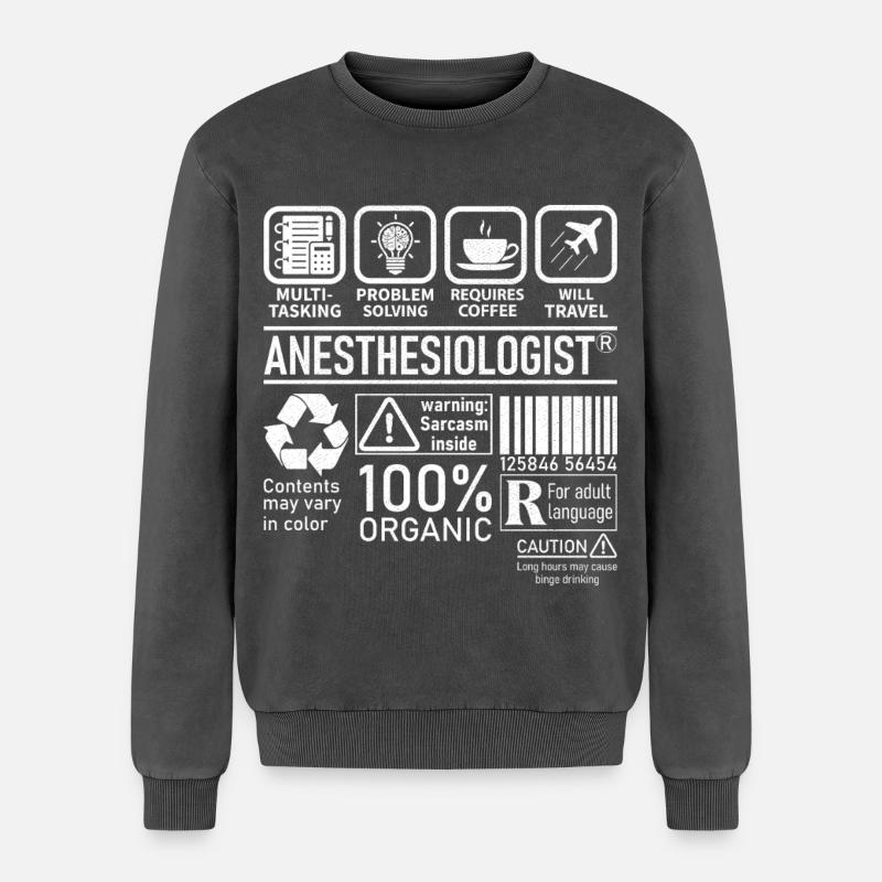 Anesthesiologist multi tasking problem solving - Relaxed Unisex Premium Acid-Washed Sweatshirt - Schwarz Acid Wash