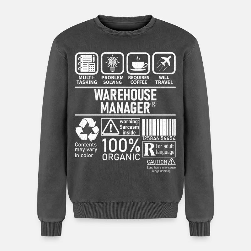 Warehouse Manager multi tasking problem solving - Relaxed Unisex Premium Acid-Washed Sweatshirt - Schwarz Acid Wash