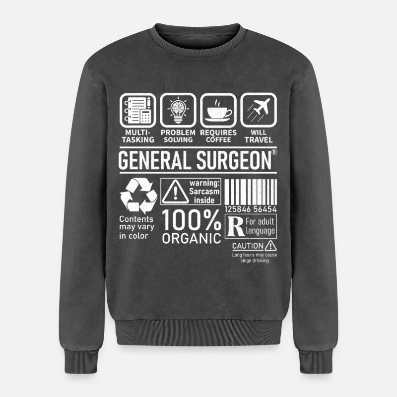 General Surgeon multi tasking problem solving - Relaxed Unisex Premium Acid-Washed Sweatshirt - Schwarz Acid Wash