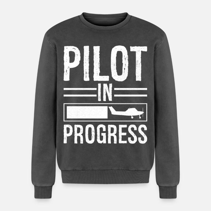 Pilot In progress - Relaxed Unisex Premium Acid Washed Sweatshirt - acid washed black