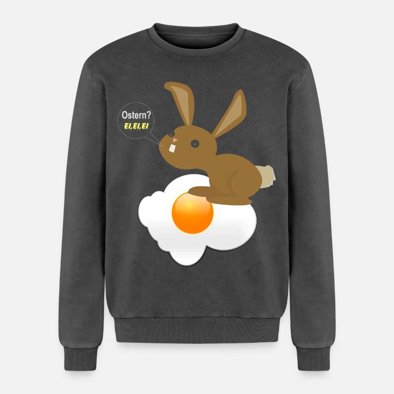 Bunny Easter Egg Egg Egg - Relaxed Unisex Premium Acid Washed Sweatshirt - acid washed black