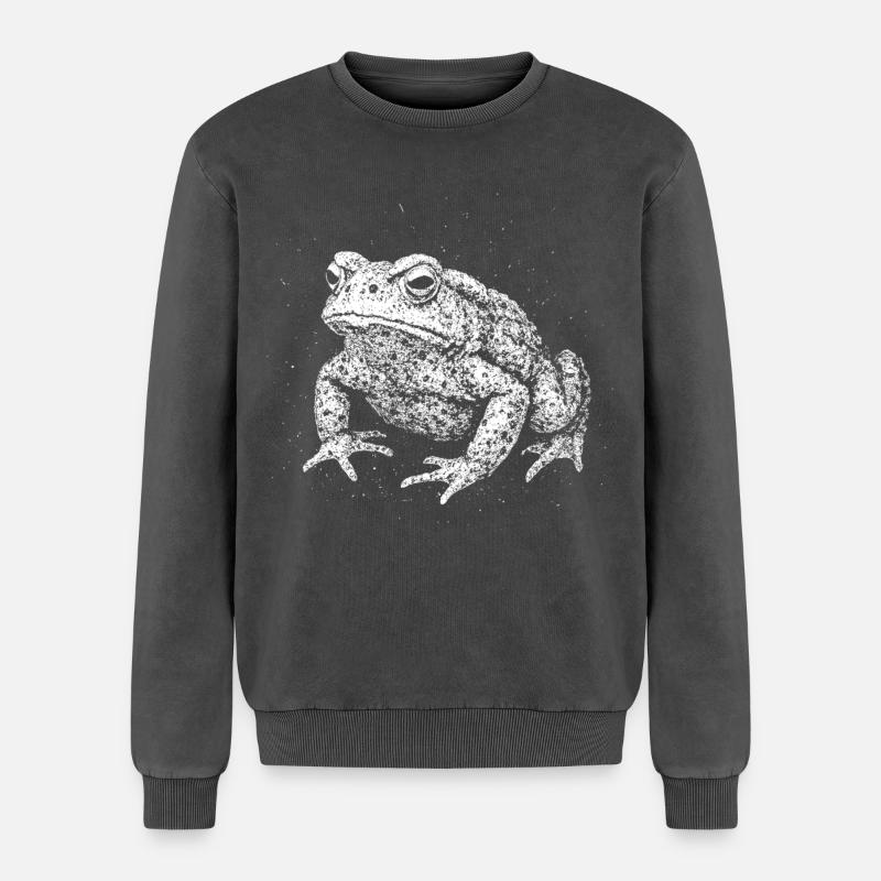 Toad - Relaxed Unisex Premium Acid Washed Sweatshirt - acid washed black