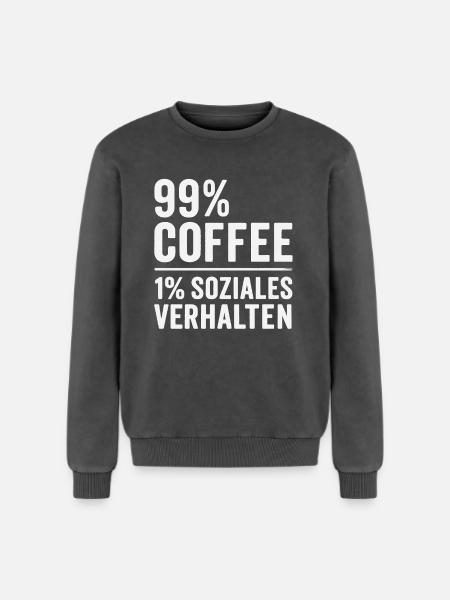 99% Coffee - Relaxed Unisex Premium Acid Washed Sweatshirt - acid washed black