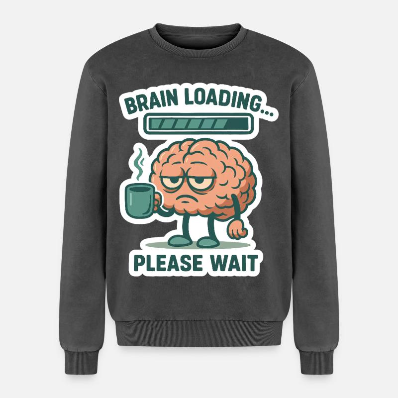 Brain Loading - Relaxed Unisex Premium Acid Washed Sweatshirt - acid washed black