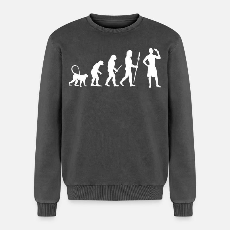 Eiscreme Evolution - Relaxed Unisex Premium Acid-Washed Sweatshirt - Schwarz Acid Wash